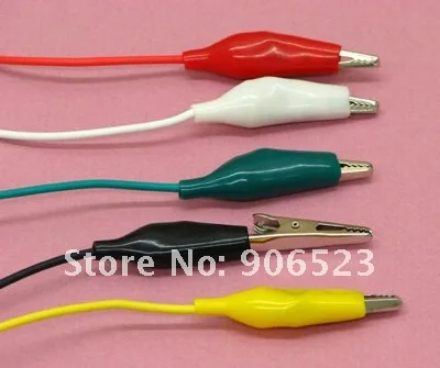 

free shipping 20pcs testing wire Double-ended Crocodile Clips Cable Alligator Clips with Wire