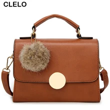 CLELO Designer Bags Women Leather Handbags Solid Shoulder Bag Female Mini Bags Crossbody Messenger Bag For Girls Purses Handbags