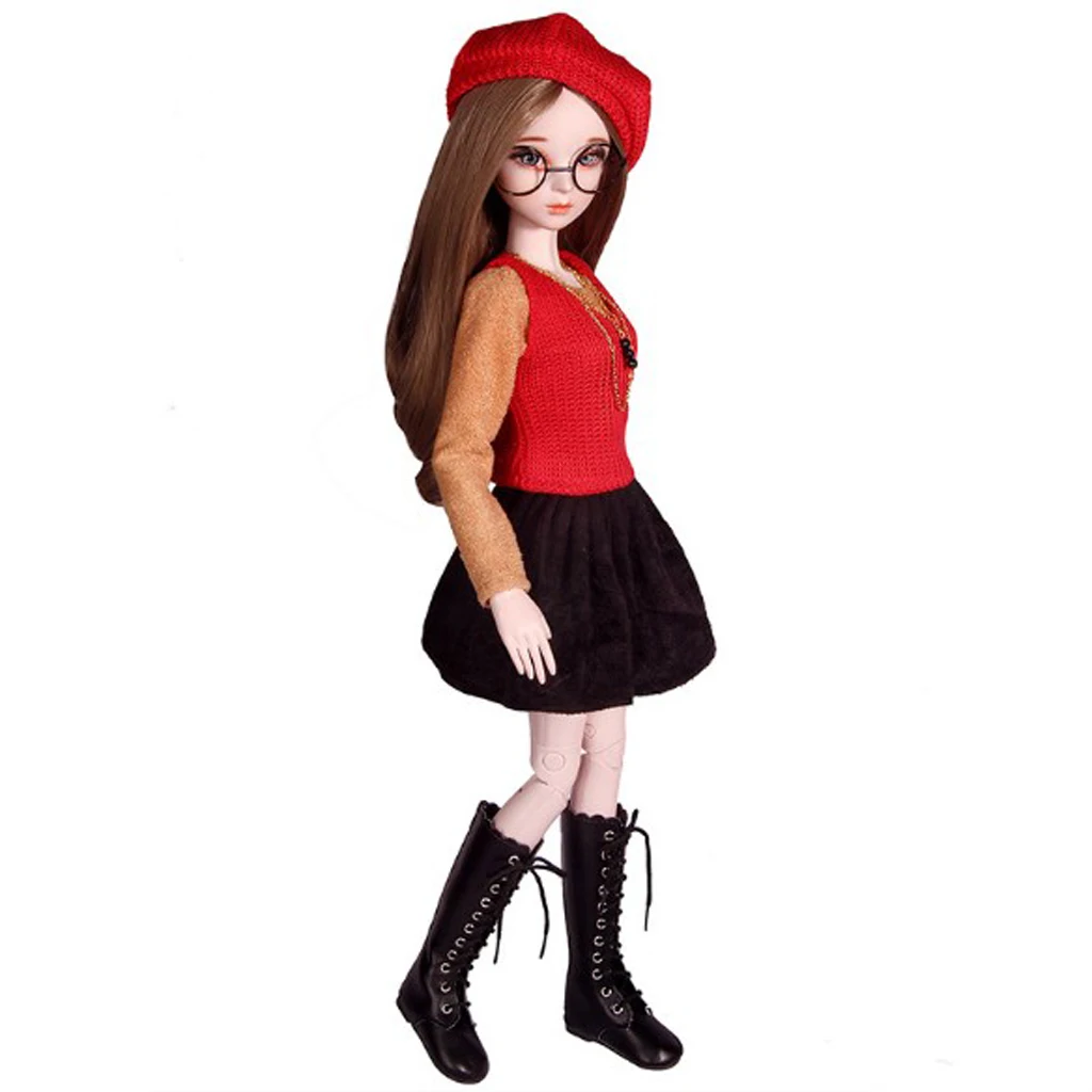 Handmade 1/3 BJD Doll Clothes - Pullover Sweater Vest & Miniskirt Berets For Night Lolita BJD Doll Party Dressup Costume