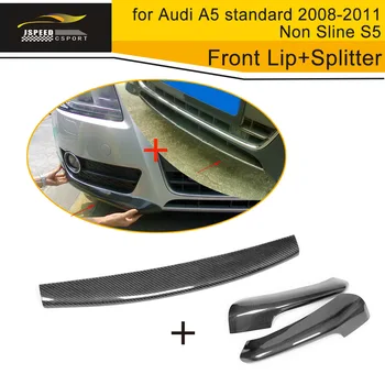 

Carbon Fiber Front Bumper Lip Spoiler Wing With Side Diffuser Splitter for Audi A5 standard 2 4 Door 2008-2011 Non Sline S5