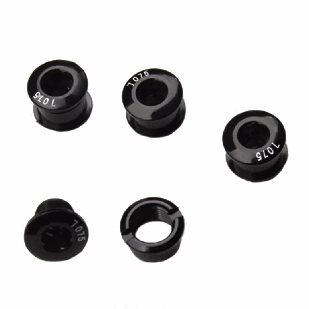 5Pcs Aluminum Bike Chainwheel Bolts Bicycle Crankset Chainring Bolts Mountain Road Bike Disc Screws For Crankset Bicycle Parts