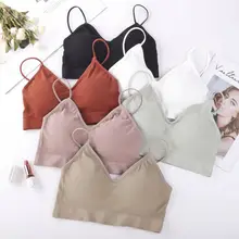 Повседневный женский эластичный спортивный бюстгальтер с мягкими чашечками, для фитнеса, пуш-ап, беспроводной топ на бретелях, эластичный бюстгальтер, удобный бюстгальтер на бретельках