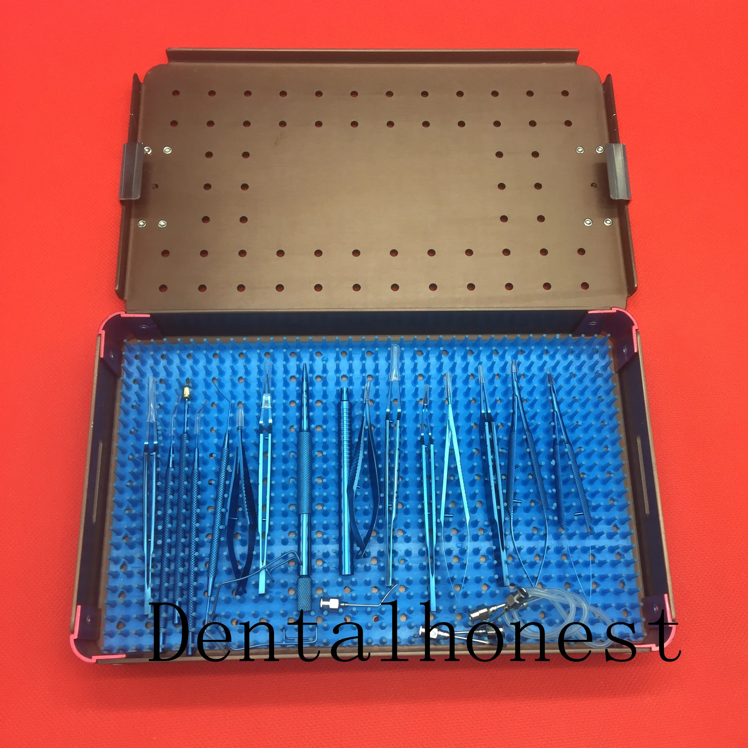 21PCS Titanium Cataract Set Eye with sterilization tray box cas