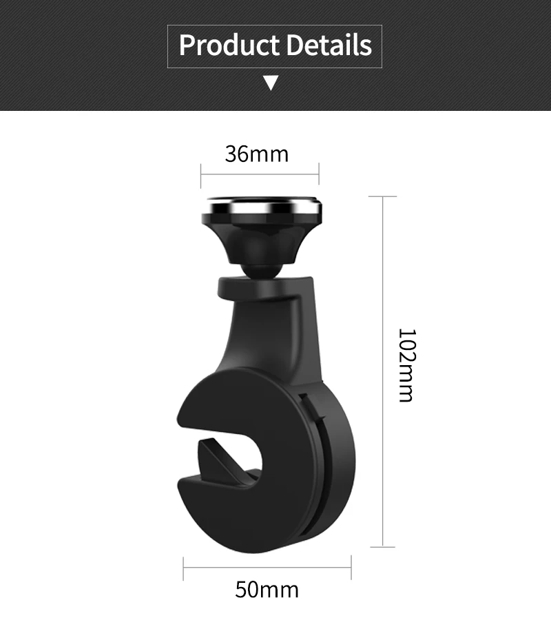 MEIDI, 2 шт. в упаковке, магнитный держатель для мобильного телефона, Автомобильный подголовник, держатель для телефона для планшета, черный крючок, кронштейн, может регулироваться, подходит для iPhone