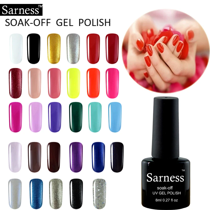 

Sarness Gel Varnish Hybrid Lak Gel Polish Semi Permanent Sets Nail Gel Varnish Art Shining 29 Colors Acrylic UV Gel Nail Polish