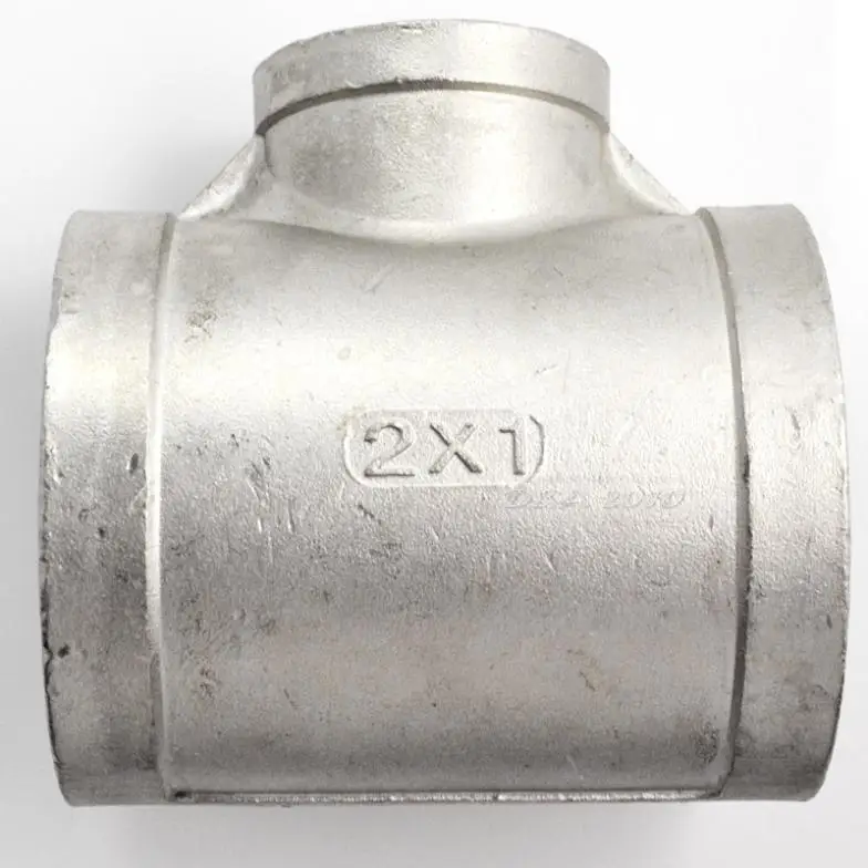 2"X1"X2" Female Tee Threaded Reducer Pipe Fittings F/F/F Stainless