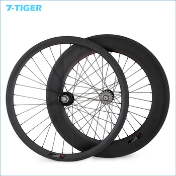 

700C 23mm Width 38mm Front 88mm Rear Fixed Gear Track Bike Carbon Wheels Single Speed Clincher bicycle 32-32 holes Wheelset