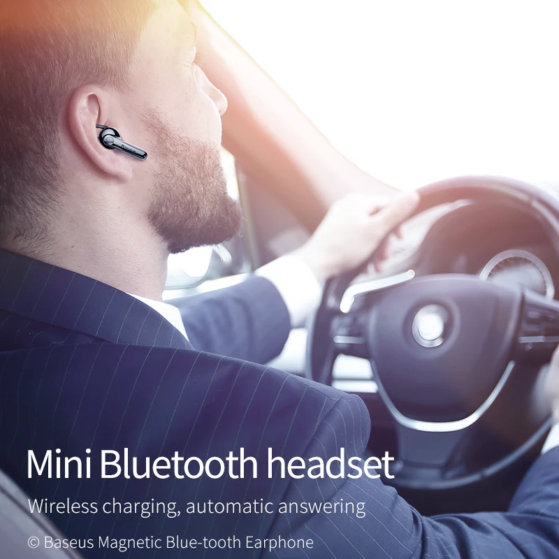 Skup Baseus magnetyczne ładowanie Mini bezprzewodowe słuchawki Bluetooth sportowe douszne słuchawki douszne z mikrofonem bez użycia rąk do jazdy samochodem telefon ecouteus