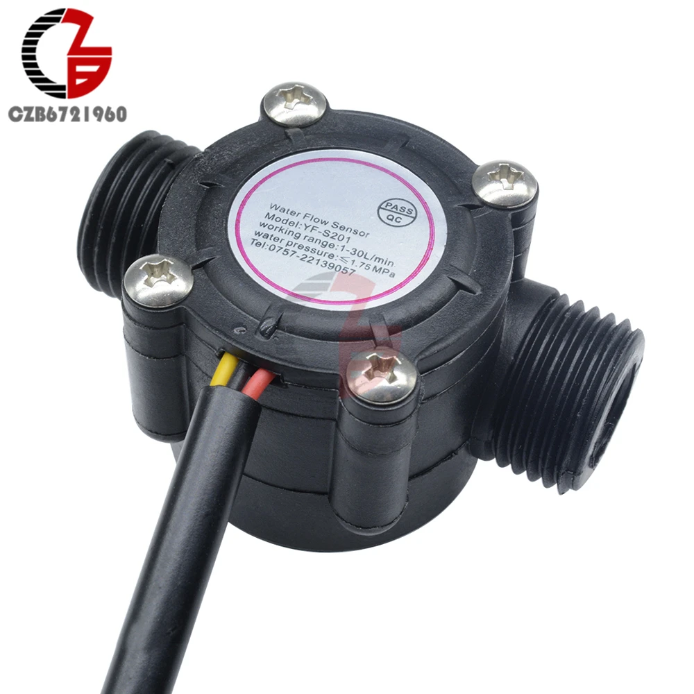 YF-S201 1//2/" Eau Capteur De Débit Contrôle Hall débitmètre Débitmètre 1-30L//min nouveau