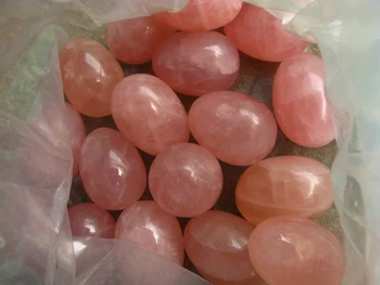 

32 NATURAL ROSE EGG CRYSTAL GEMSTONE MINERAL NEW AGE REIKI WICCA PAGAN