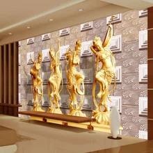 Пользовательские росписи обоев высокое качество 3D стереоскопического Скульптура зал Гостиная диван фон украшения роспись стен обои