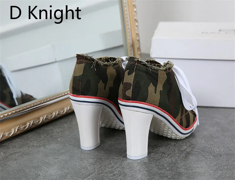 High Quality New 2018 Women's Shoes Denim High Heels Spring Summer Canvas Shoes Hot Sale Roma style Women Pumps Large Size 34-40 (9)