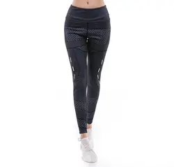 Buteefull Высокая Талия Брюки для фитнеса, леггинсы 3D темно машина для нанесения пунктирной линии принт Фитнес женская одежда Для женщин брюки