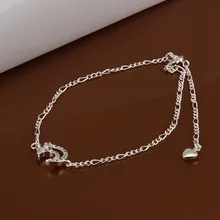 2016 Hot Sale Gift Anklet Silver Color silver plated fashion jewelry anklet for women jewelry/iDSJEJPOZ