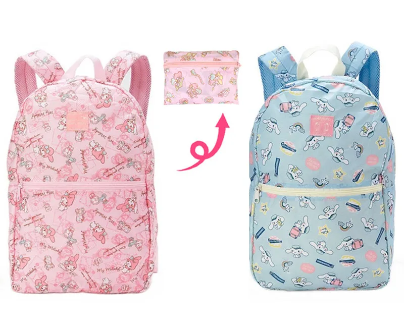 

Little Twin Stars Cinnamoroll My Melody Bag School Backpack Folding Foldable Travel Bag Rucksack Can Be Hung On The Trolley Bag