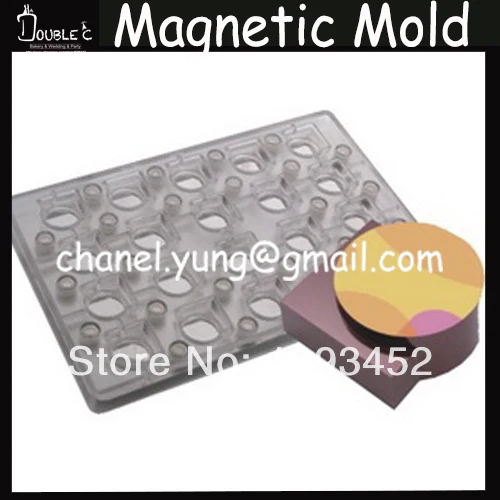 NEW 20pcs 3D Shape Chocolate Stainless Magnetic Mold with Chocolate Transfer Sheet DIY Handmade Chocolate Mold