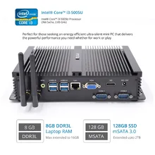 Bez wentylatora Mini komputer przemysłowy z systemem Windows 10 Core i5 4200U minikomputer Intel Core i5 7200U i3 5005U VGA HDMI Minipc