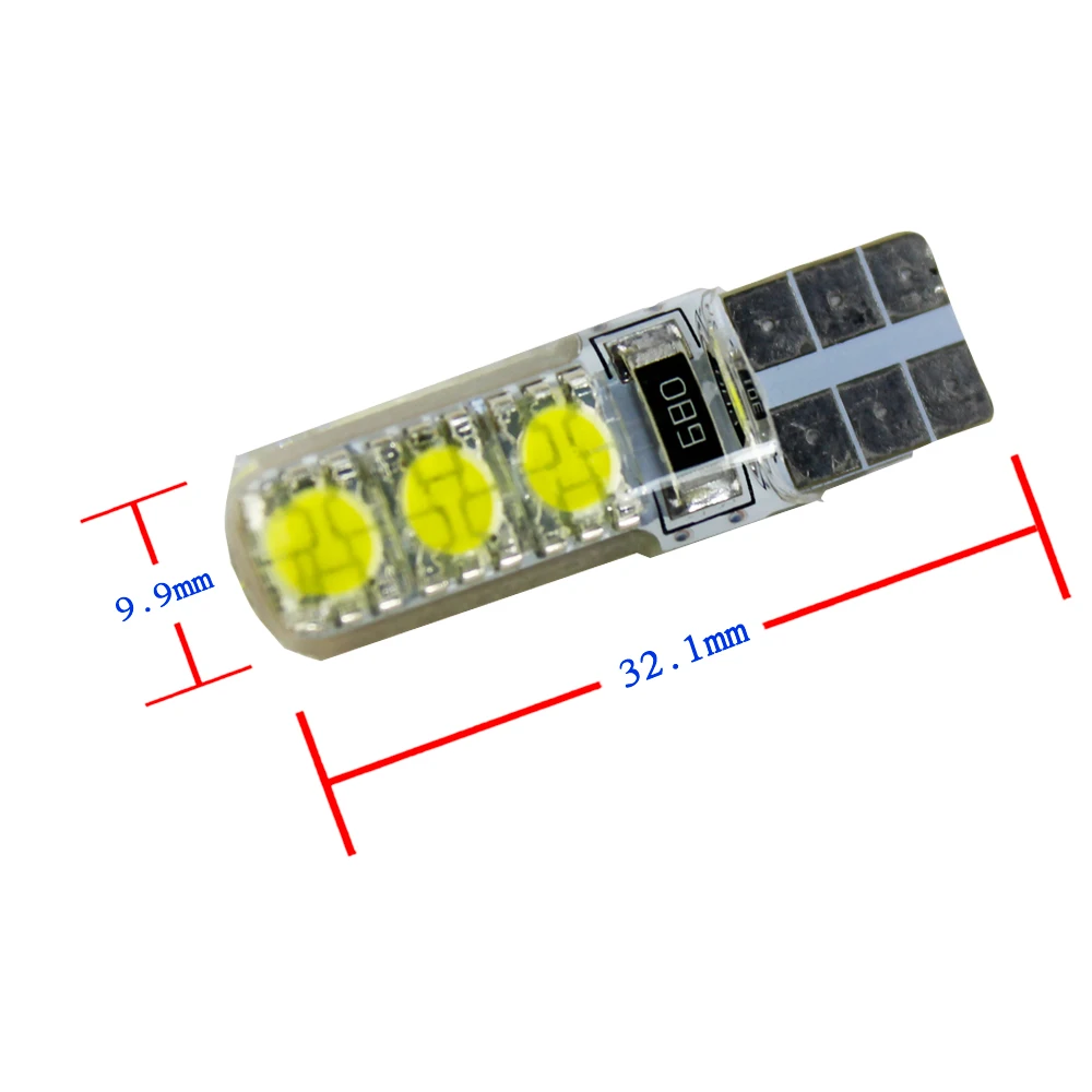 4 шт. T10 W5W 5 5050LED салона автомобиля свет COB силиконовая Автоматическая сигнальная