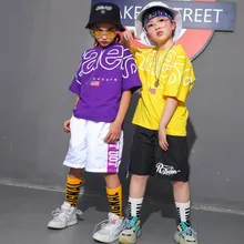 Детская одежда для уличных танцев; Комплект для девочек и мальчиков; костюм для выступлений в стиле хип-хоп и Джаз; Детская летняя одежда для уличных танцев