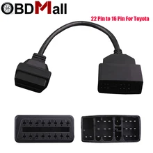 2021 obd2 conector de diagnóstico 22 pinos para 16 pinos conector adaptador para toyota 22 pinos obd ii acessórios do carro obd2 ferramenta de diagnóstico
