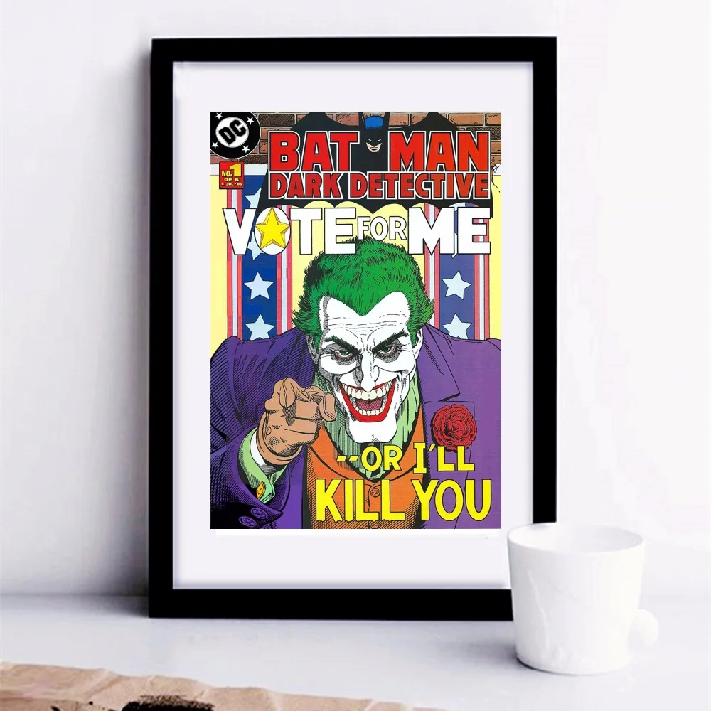 Batman Joker Vote Me Toile Art Imprimer Citation Affiche Mur Photos Pour La Decoration De La Maison Mur Decor Pas De Cadre Aliexpress