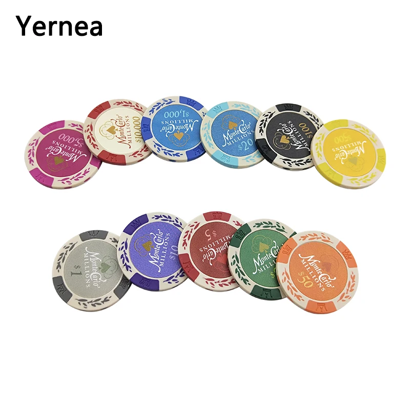 Yernea 25 шт./лот доллар пшеничная глина покерные чипсы монеты Бакара Техасский