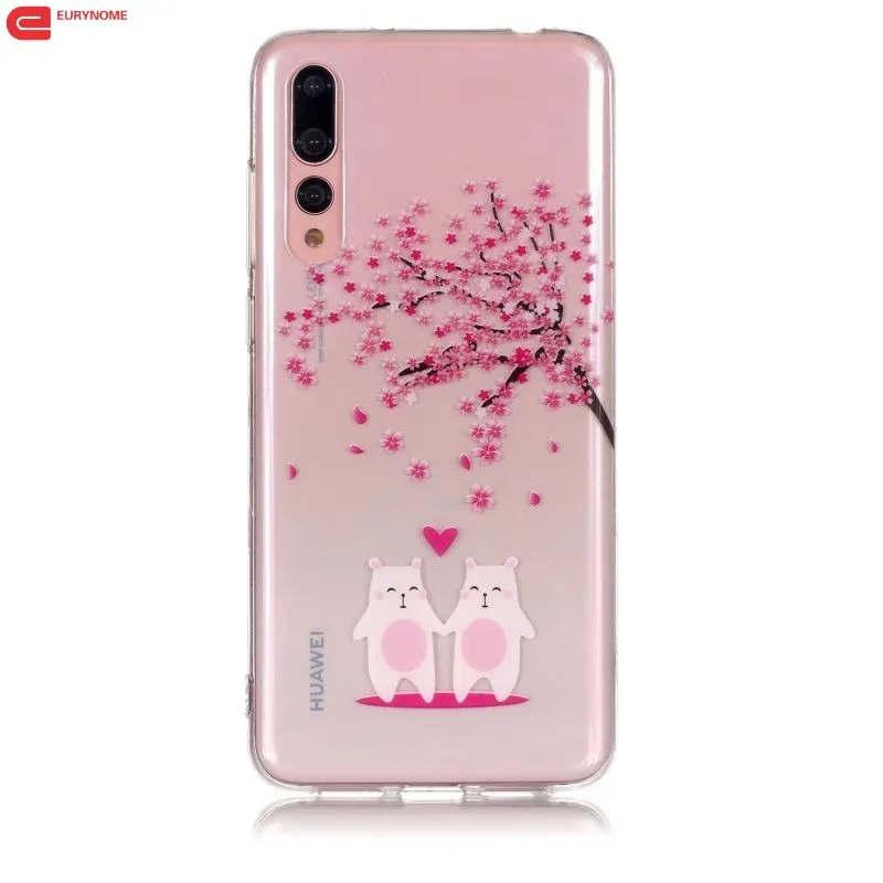 

Case For Huawei P20 Anti-Skid Colorful Flower Soft TPU Transparent Back Cover Case for Huawei P20 PRO P20 Case