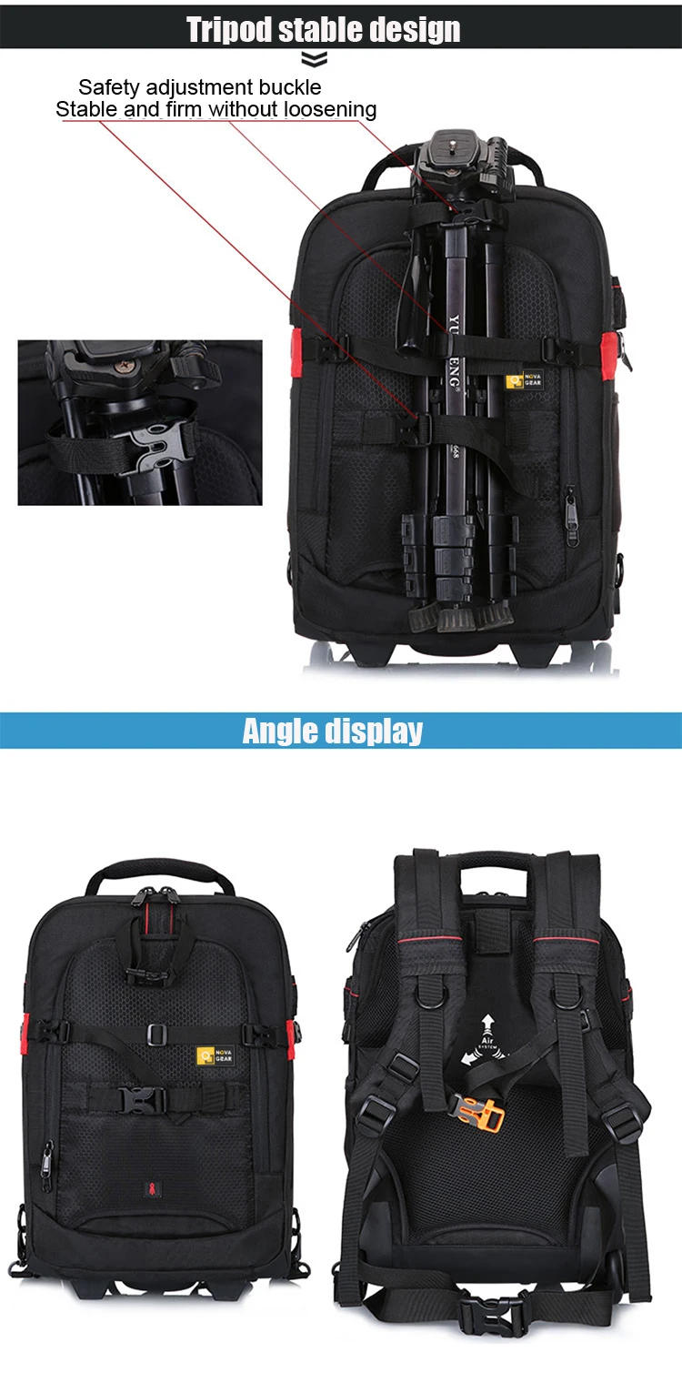 NOVAGEAR 80805 большое пространство тележка чехол DSLR водонепроницаемый рюкзак многофункциональные сумки для камеры Canon/Nikon камеры