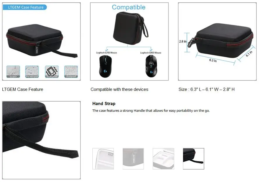 Ltgem eva estojo de transporte para logitech,