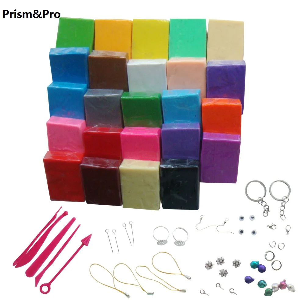

24 Colors Flexible durable texture Polymer Clay DIY Soft Modelling Clay Set with 5 pcs Tools Gift Box for Child Nontoxic Toys
