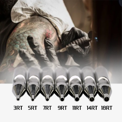 5pcs Rt Stainless Steel Tattoo Tips Short Plastic Needle Tips For Tatoo