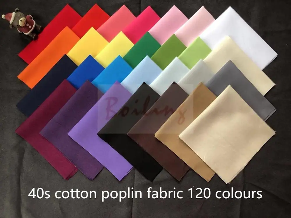 

1 Meter solid colour cotton poplin Fabric for DIY Sewing Clothing Quilting Bedding Patchwork Puppet costume doll clothing