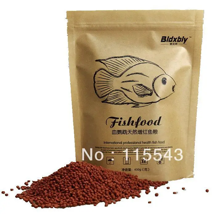 Professional color added Blood parrot cichlid fish food or feed making