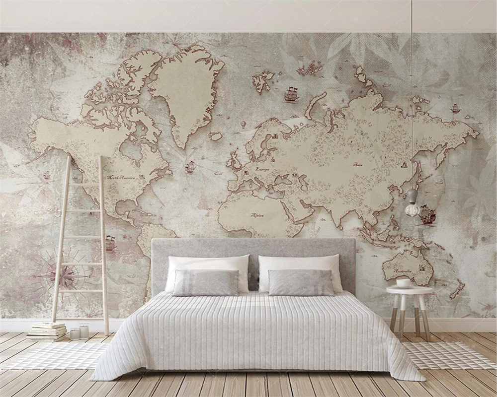 Декоративные обои ретро стиль делает старый Американский Скандинавский мир карта ТВ фон стены