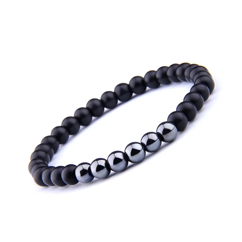 Vinswet Шарм черный мужской s гематит бисерный браслет простой классический браслет для мужчин ручной работы аксессуары подарок для мужчин