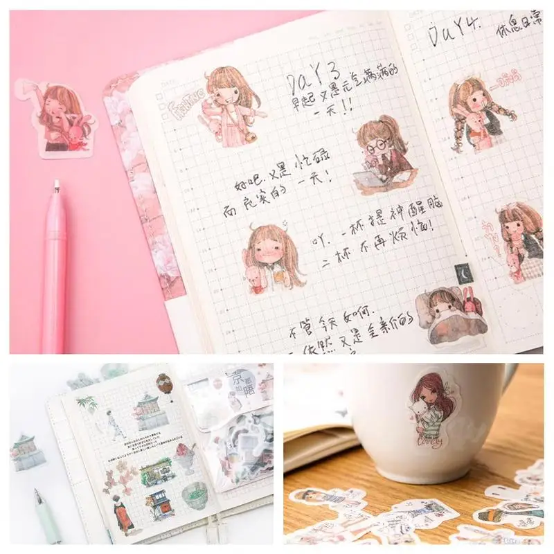 40 шт. стационарные Stikers различные стили персонажа пейзаж животных Stikers Kawaii пуля журнал наклейки Скрапбукинг