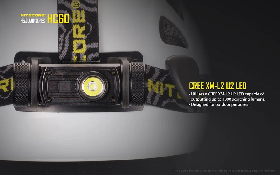 Nitecore HC60/HC60w налобный фонарь CREE XM-L2 U2 1000 люмен, водонепроницаемый светодиодный фонарь для кемпинга и путешествий