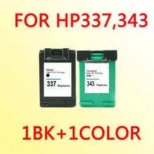2x ink cartridge compatible fo hp337 for hp343 for hp 337 343 photosmart d5160 c4180 c4190 2575 8050