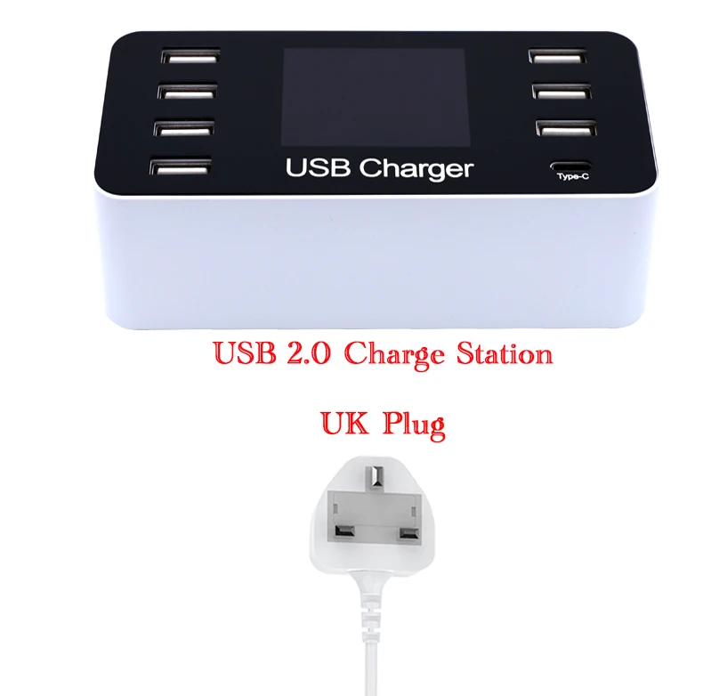 Suntaiho порт USB зарядное устройство Quick Charge 3,0 8 портов настольная несколько USB зарядная станция светодиодный дисплей Быстрая зарядка EU US UK AU Plug - Тип штекера: USB 2.0 UK Plug