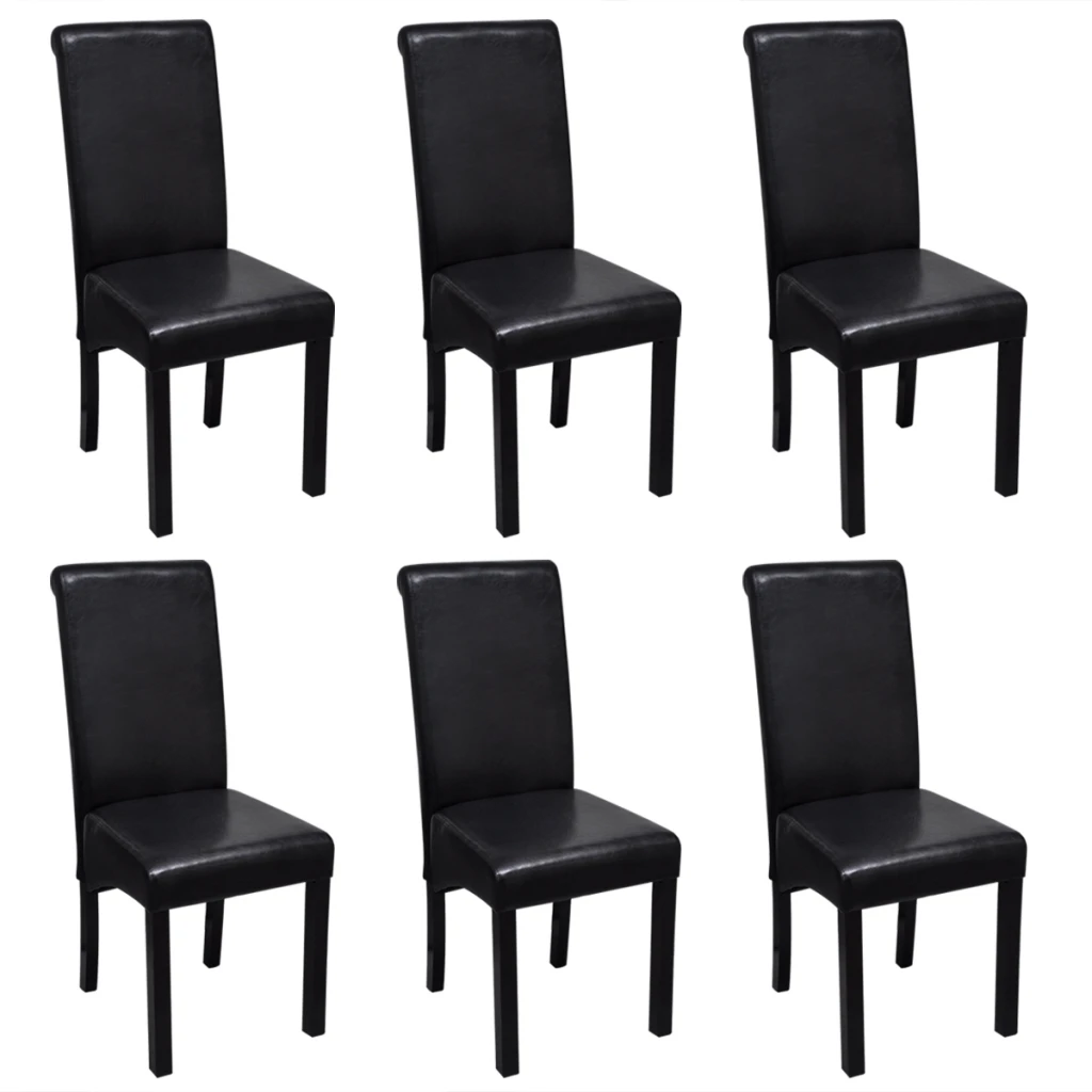 Ikayaa 6 Dining Chairs Upholstered With Synthetic Leather Black For Dining Room Es Stock Dining Chair Chair Upholstereddining Chairs Upholstered Aliexpress