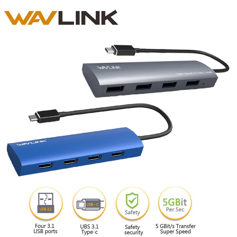 Type-C USB C 3.1 to Multiple 4-Port USB 3.0 Hub Adapter For Macbook Acer Laptop