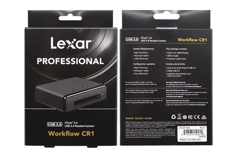 Lexar CFast 2,0 USB 3,0 кард-ридер высокая скорость CF карта Профессиональный рабочий процесс CR1 кард-ридер