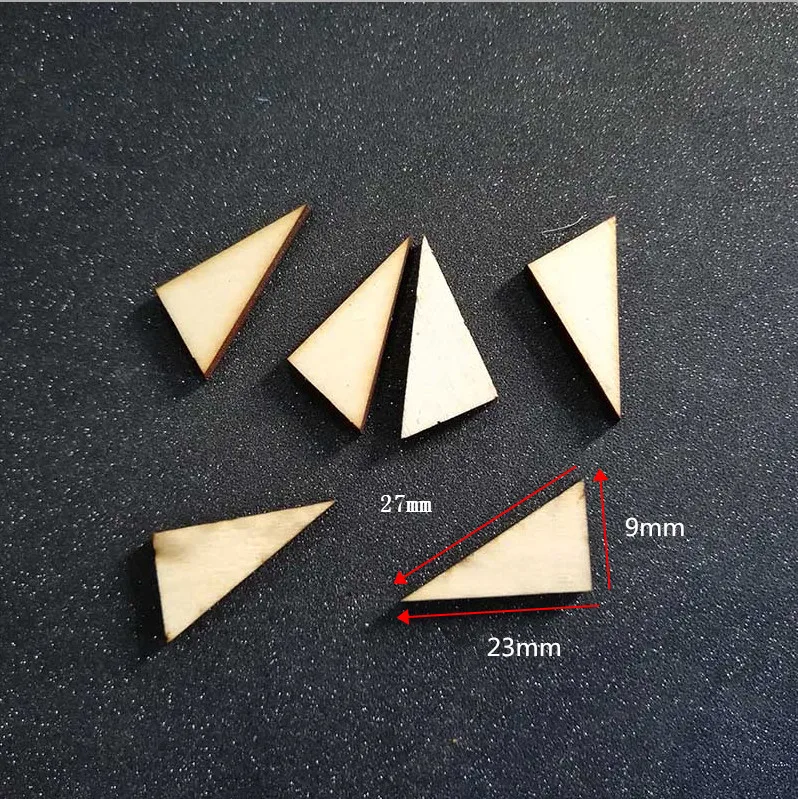100 шт. деревянный без финишной отделки треугольные бусины для серьги аксессуары материалы для поделок DIY лазерная резка древесины