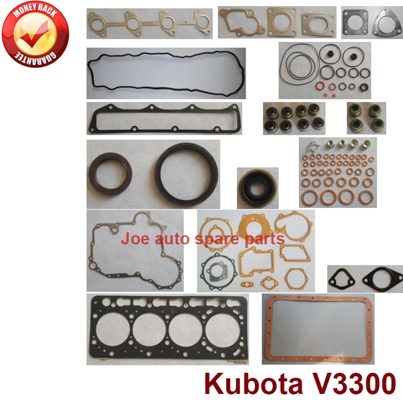 Полный ремонт капитальный полный комплект прокладок двигателя Kubota: V3300 12v|Полный