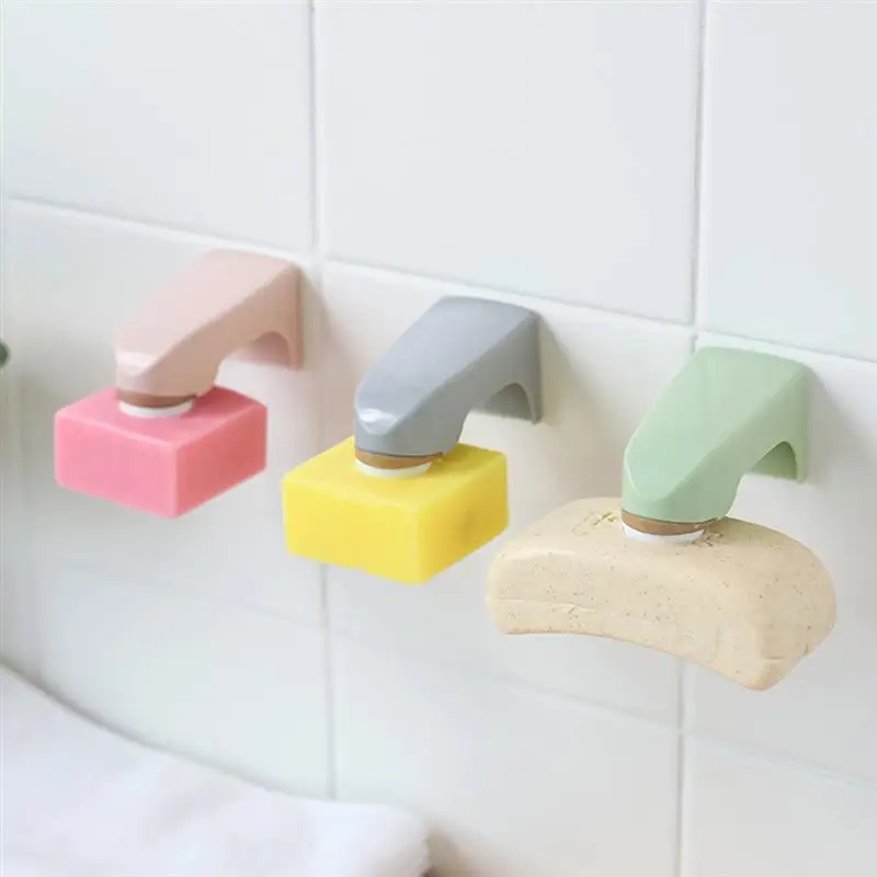 Soap Holders Wall Mounted Storage Rack with Sticker Soap