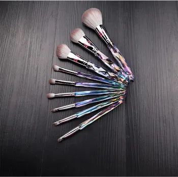 

9pcs/set Dazzle Makeup brushes set Powder sculpting Contour Blending Eyeshadow eyebrow concealer Make up tools diamond crystal