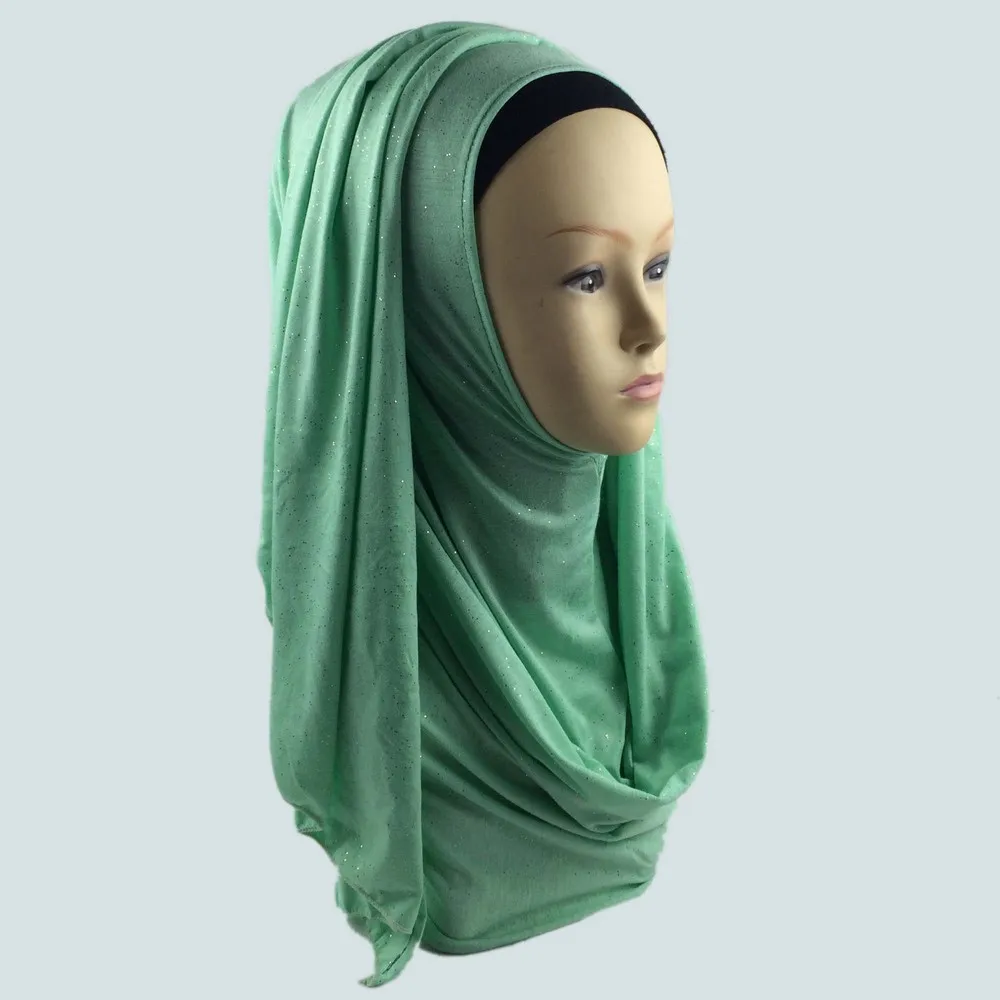 H1258 Новое поступление модал Джерси хлопок мгновенный Натяжной шарф с блестками, большой размер длинный шарф для мусульманки, быстрая