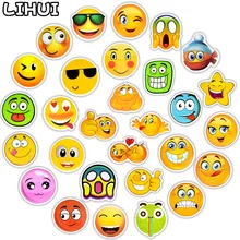50 PCS Funny Emoji Stickers Toys for Kids Cartoon Emoticon Smile Face Decor Stickers Skateboard Laptop
