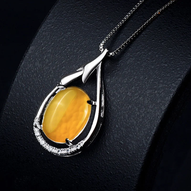 

NOT FAKE S925 Sterling Silver Israel Amber Pedants Artisan Baltic Antique For necklace lithuania Chalcedony Yellow