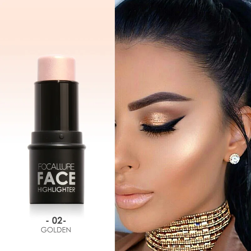 

Focallure Face Highlighter Sticker Shimmer Powder Waterproof Cream Silver Concealer Makeup Base Bronzer Face Glow Cosmetics